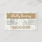 Shabby Chic auf rustikal weißgestrichenem Holz Visitenkarte (Rückseite)