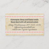 Shabby Chic aus handgezogenen Garnkronen Visitenkarte (Rückseite)