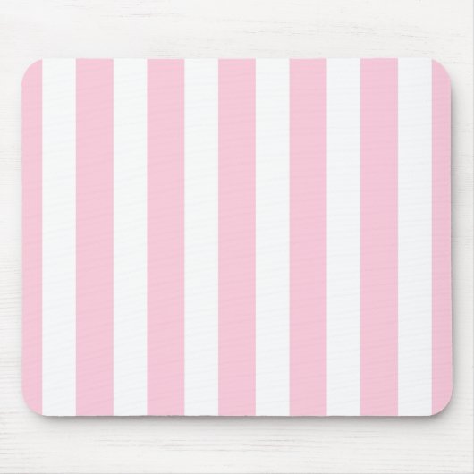 Shabby Chic aus rosa und weißem Streifen Mousepad (Vorne)