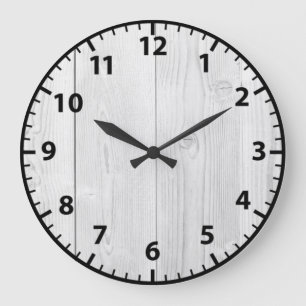 Shabby Chic aus weißem Holz Akrylwand Große Wanduhr