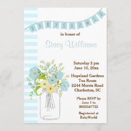 Shabby Chic Baby Boy Dusche Einladung