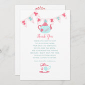 Shabby-Chic Baby Shower Tee Party Vielen Dank Dankeskarte (Vorne/Hinten)