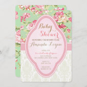 Shabby Chic Babydusche Tee Party Einladungen (Vorne/Hinten)