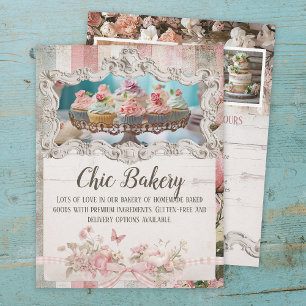 Shabby Chic Bäckerei Cottage Vintage Flyer Vorlage