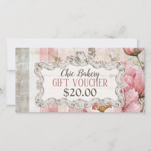 Shabby Chic Bäckerei Vintag Geschenkgutschein (Vorderseite)