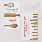 Shabby Chic Backgeschirr Backwaren Backwaren Koch Visitenkarte (Vorne/Hinten)