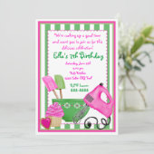 Shabby Chic Baking Birthday Einladungen (Stehend Vorderseite)