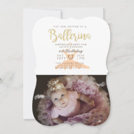 Shabby Chic Ballerina Geburtstagsparty Einladung