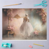 Shabby Chic Ballerina Portrait & Blumendekoupage Seidenpapier (Basteln)