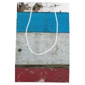 Shabby Chic Barn Wood Geburtstag Mittlere Geschenktüte (Rückseite)