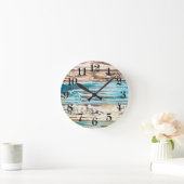 Shabby Chic Beach Wetterkarten Ozeanuhr Runde Wanduhr (Zuhause)
