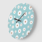 Shabby Chic Beautiful Daisy Daisies Blume Floral Große Wanduhr (Winkel)