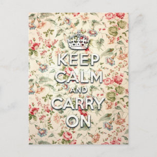 Shabby Chic behalte Ruhe und setzt fort Postkarte