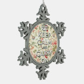 Shabby Chic behalten Ruhe und machen weiter Schneeflocken Zinn-Ornament (Links)