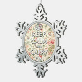 Shabby Chic behalten Ruhe und machen weiter Schneeflocken Zinn-Ornament (Rechts)