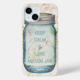 Shabby Chic Behielt Ruhe und Liebe Mason Glas iPhone 15 Hülle