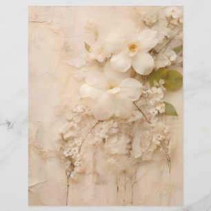 Shabby Chic Beige Spitze Floral Scrapbook Papier