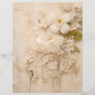 Shabby Chic Beige Spitze Floral Scrapbook Papier