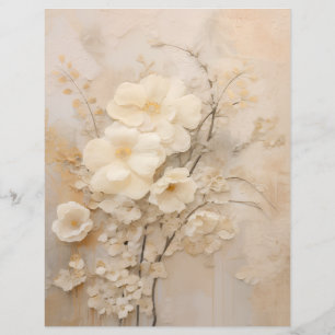Shabby Chic Beige Spitzenrosen Scrapbookpapiere