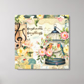 Shabby Chic Birdcage Leinwand Kunst (Vorderseite)