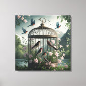 Shabby Chic Birdcage Leinwand Kunst (Vorderseite)