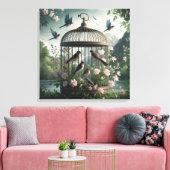 Shabby Chic Birdcage Leinwand Kunst (Insitu (Wohnzimmer))