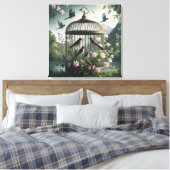 Shabby Chic Birdcage Leinwand Kunst (Insitu (Schlafzimmer))