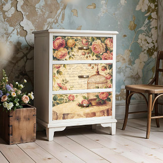 Shabby Chic Birdcage-Plakat oder Dekopapier Poster