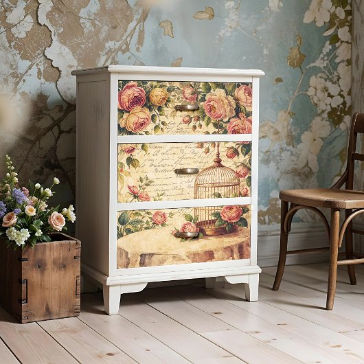 Shabby Chic Birdcage-Plakat oder Dekopapier Poster