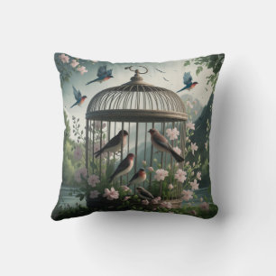 Shabby Chic Birdcage Throw Kissen