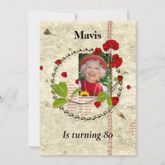 Shabby Chic Birthday Party Einladung