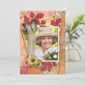 Shabby Chic Birthday Party Einladung (Stehend Vorderseite)