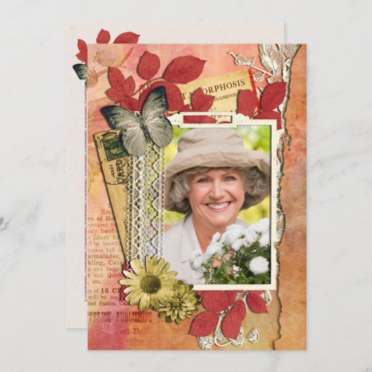 Shabby Chic Birthday Party Einladung (Vorne/Hinten)