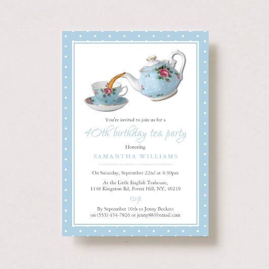 Shabby Chic Birthday Tea Party Einladung