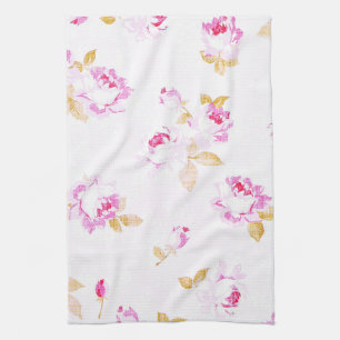 Shabby Chic Blassrosa-Rosen-Küchen- / Badehandtuch Geschirrtuch