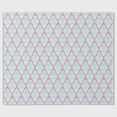 Shabby Chic Blau & Rose Damast Geschenkpapier (Flach)