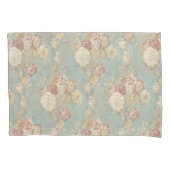 Shabby Chic Blau Weiß und Gelb Blüten Kissenbezug (Vorderseite-Links)