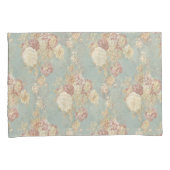 Shabby Chic Blau Weiß und Gelb Blüten Kissenbezug (Vorderseite-Rechts)