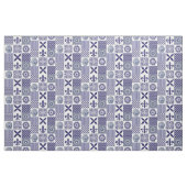 Shabby Chic Blau Weißes Sonnenblumenmuster Geometr Stoff (Fat Quarter (45,7 x 55,9 cm))