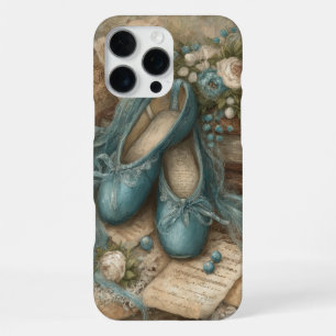 Shabby Chic Blaue Ballettschuhe und Rosen iPhone 16 Pro Max Hülle
