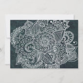 Shabby Chic-blaue Vintage Paisley-Trauzeugin Einladung (Rückseite)