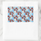 Shabby Chic blauer Blumendruck Blume von Leah G Rechteckiger Aufkleber (Tasche)