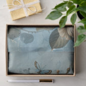 Shabby Chic-Blauer Schmetterling und Rose-Papierta Seidenpapier (Geschenk)