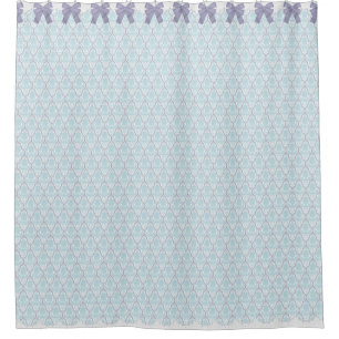 Shabby Chic-blauer u. lila Damast w beugt u. Duschvorhang