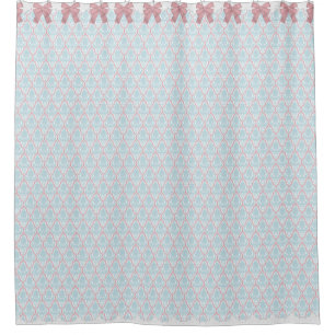 Shabby Chic-blauer u. rosa Damast w beugt u. Duschvorhang