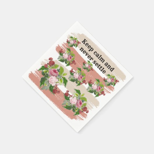 Shabby chic blooming flowers serviette (Ecke)