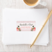 Shabby Chic Bloral Rose Rosa Boutique Adressaufkleber (Insitu)