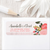 Shabby Chic Bloral Rose Rosa Rücksendeadresse (Insitu)