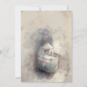 Shabby Chic Blue Baby Crib Kinderdusche Einladung (Rückseite)