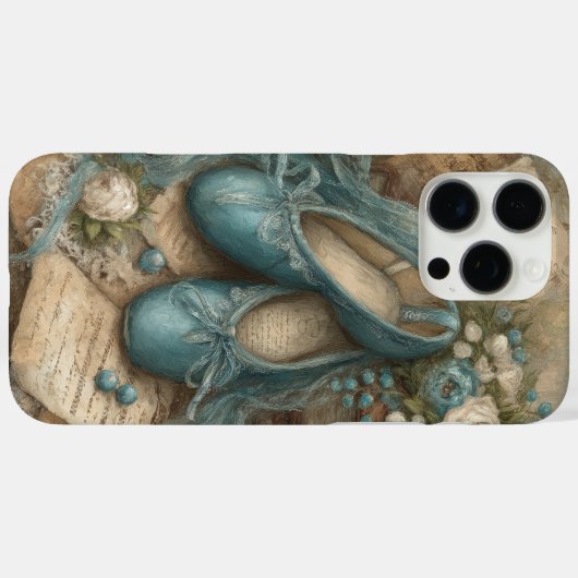 Shabby Chic Blue Ballet Slippers and Roses Case-Mate iPhone Hülle (Rückseite (Horizontal))